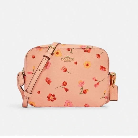 Coach Mini Camera Bag With Mystical Floral Print in Faded Blush Multi (C8699) - Picture 1 of 13